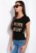 Жіноча футболка з принтом 148P333-13 приталена (чорний)