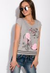 Футболка жіноча з принтом 148P333-5 (сірий/меланжевий)