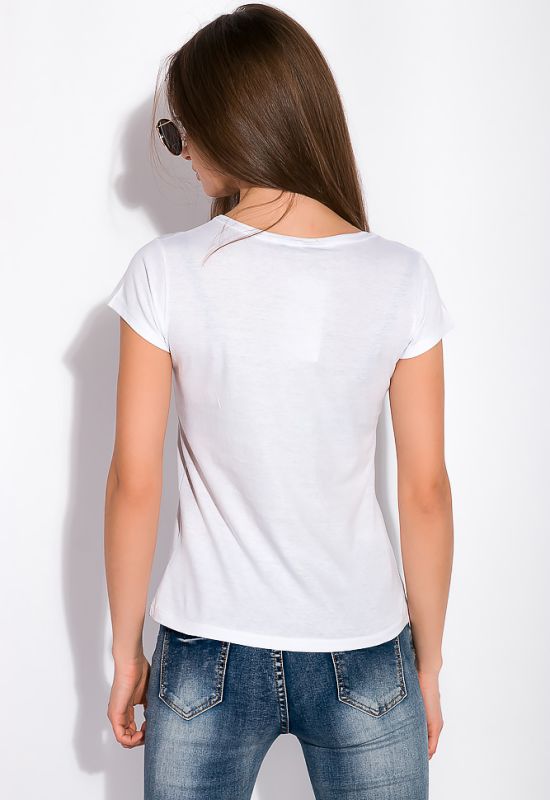 Жіноча футболка з принтом 148P333-6 (білий)