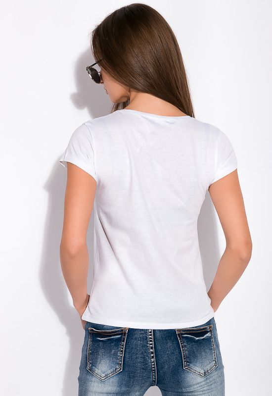 Жіноча футболка з принтом 148P333-8 (білий)