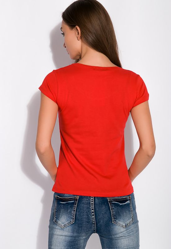 Жіноча футболка з принтом 148P333-8 (червоний)