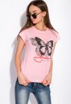 Футболка жіноча з принтом Метелик 148P333-9 (рожевий)