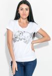 Жіноча футболка зі стразами 81P7305-1 (білий)