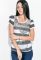 Футболка женская в полоску и стразами 81P2034 (серый/белый)