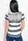 Футболка женская в полоску и стразами 81P2034 (серый/белый)