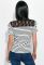 Футболка женская в полоску с декором на груди 81P1349 (черный/белый)