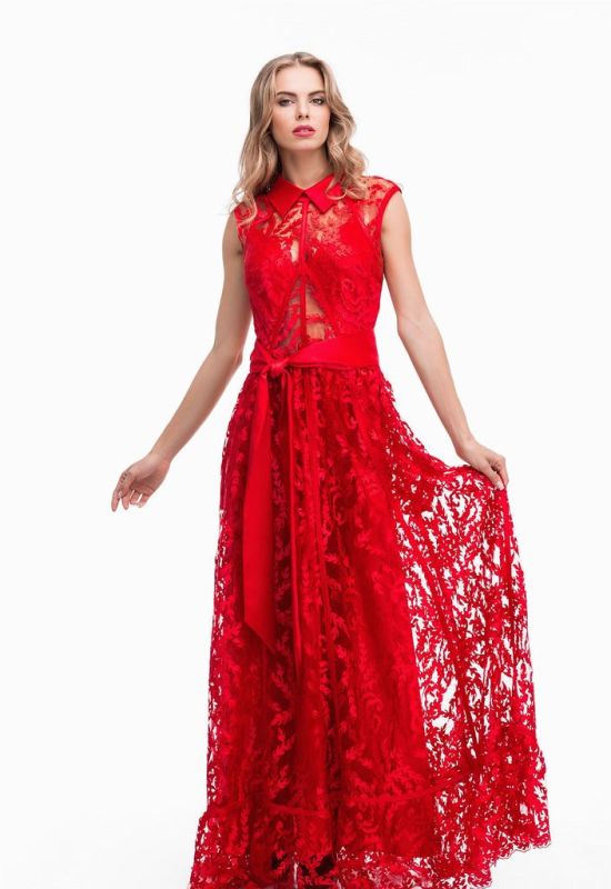 G 0769 1 Вечернее платье - рубашка (красный)
