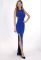 G 2037 Сукня вечірня з розрізом (синій)