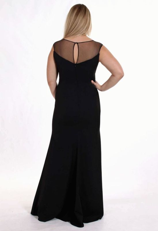 G 2052 Платье вечернее с цветочной вышивкой (черный)