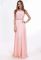 G 2081 Вечірня сукня у вигляді топу з гіпюру та довгої спідниці шифонової (персиковий)