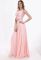 G 2081 Вечірня сукня у вигляді топу з гіпюру та довгої спідниці шифонової (персиковий)