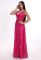 G 2086 Сукня вечірня з мережива Шантильї (малиновий)