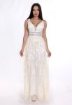 G 2086 Платье вечернее из кружева Шантильи (молочный)