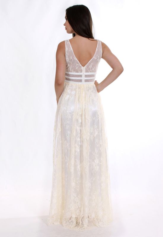 G 2086 Платье вечернее из кружева Шантильи (малиновый)