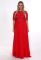 G 2110 A Вечірня сукня з мереживного верху і шифону (червоний)