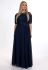 G 2110 A Платье вечернее из кружевного верха и шифона (темно-синий)