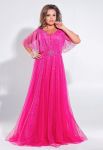 G 2137 А Платье вечернее с V-образным вырезом (малиновый)