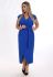 G 2142 9 Платье вечернее с запАхом на поясе (синий)