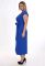 G 2142 9 Платье вечернее с запАхом на поясе (синий)