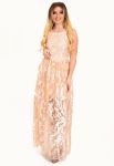 G 2178 Платье вечернее из гипюра-пламя (персиковый)