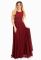 G 2200 Сукня вечірня у вигляді гіпюрового топа та шифонової спідниці (бордовий)