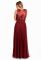 G 2200 Сукня вечірня у вигляді гіпюрового топа та шифонової спідниці (бордовий)