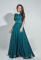 G 2200 Сукня вечірня у вигляді гіпюрового топа та шифонової спідниці (зелений)