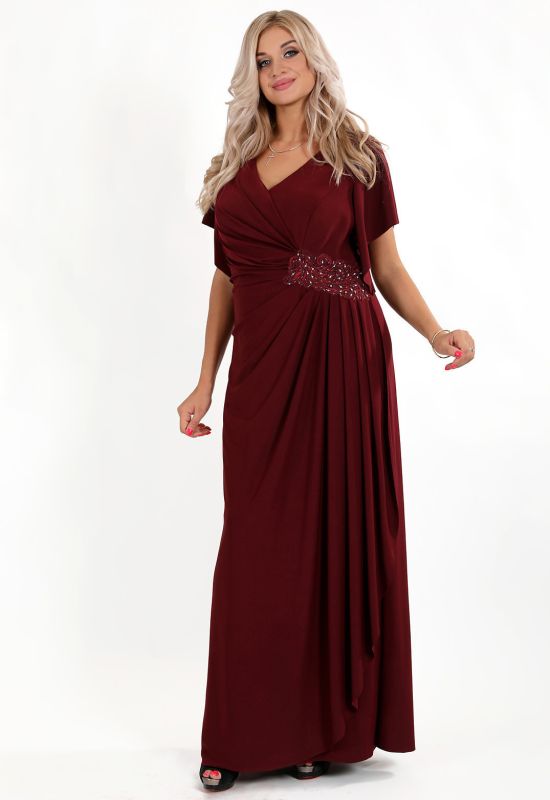 G 2208 A Платье вечернее с вышивкой (бордовый)