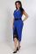 G 2343 Ділове плаття з гіпюровою вставкою і поясом з екошкіри (синій)
