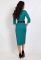 G 2345 Платье деловое с гипюровой вставкой и поясом (темно-зеленый)