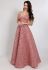 G 2349 Вечірнє плаття з м'яким бюстом на брителях (рожевий)