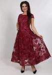 G 2350 Платье вечернее гипюровое (бордовый)