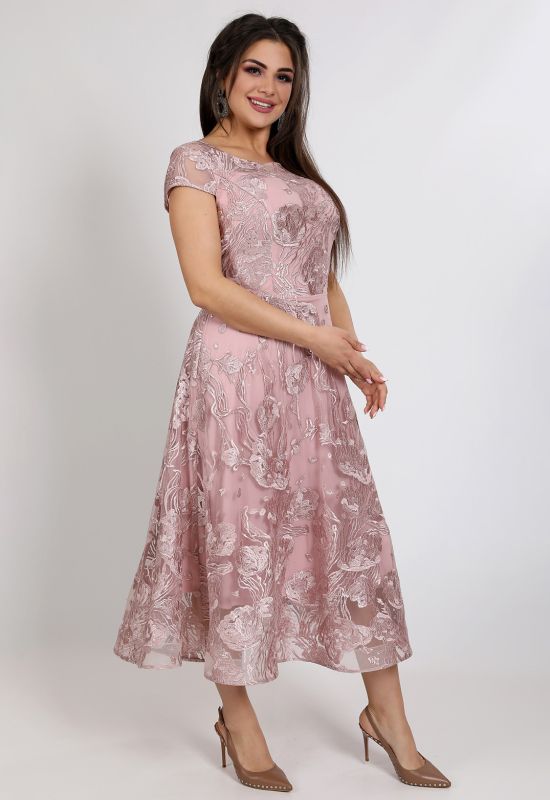 G 2350 Платье вечернее гипюровое (розовый)