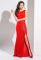 G 3021 Вечірня сукня з лікри-хамелеона з розрізом (червоний)