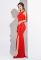 G 3021 Вечірня сукня з лікри-хамелеона з розрізом (червоний)
