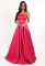 G 3023 Платье вечернее на корсете из атласа с вышитыми карманами (малиновый)