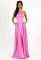 G 3023 Платье вечернее на корсете из атласа с вышитыми карманами (розовый)