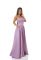 G 3023 Платье вечернее на корсете из атласа с вышитыми карманами (сиреневый)