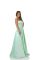 G 3023 Платье вечернее на корсете из атласа с вышитыми карманами (мятный)
