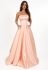 G 3023 Вечірнє плаття на корсеті з атласу з вишитими кишенями (персиковий)