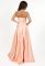 G 3023 Вечірнє плаття на корсеті з атласу з вишитими кишенями (персиковий)