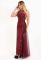 G 3028 Вечірнє плаття зі знімною спідницею з сітки (бордовий)