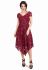 G 3067 Платье вечернее гипюровое с асимметричным низом (бордовый)
