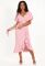 G 3080 Сукня коктейльна на запах з рюшами (рожевий)