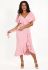 G 3080 Сукня коктейльна на запах з рюшами (рожевий)