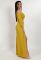 G 3100 Платье из люриксового трикотажа с разрезом (лимонный)