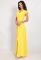 G 3166 Вечірня сукня з струминної тканини на запах (лимонний)