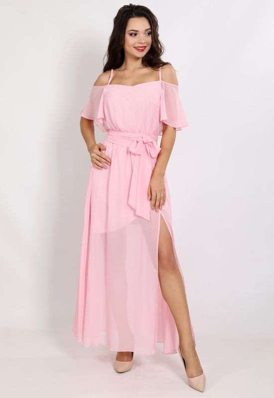 G 3181 Платье легкое из жатого шифона (розовый)