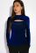 Гольф жіночий з вирізом на грудях 19PL161-4 (індиго)
