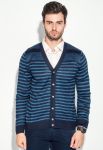 Кардиган мужской комбинация узоров 50PD13508 (темно-синий)